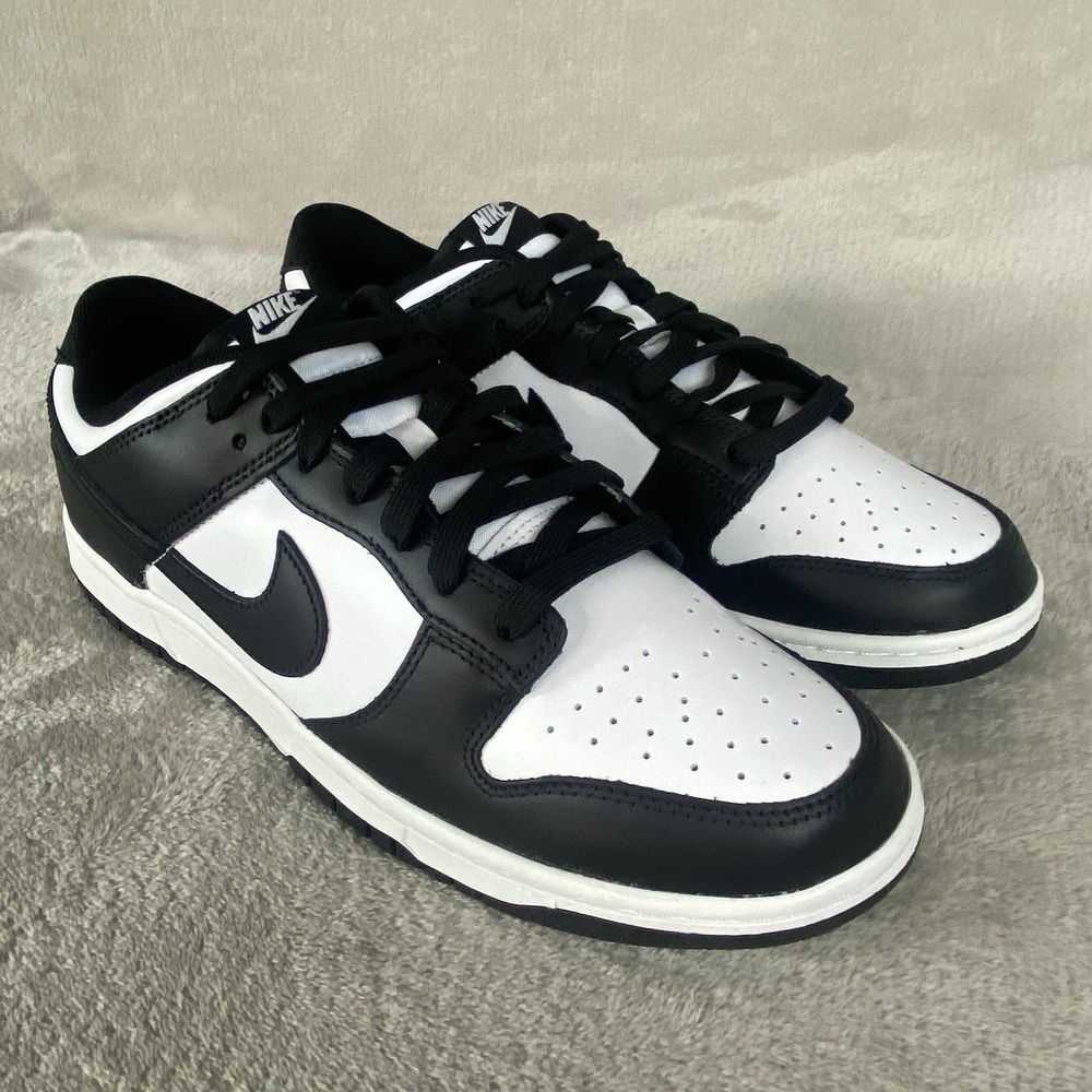Nike Dunk Low Mens Shoes Size 11.5 White Black Panda Leather DD1391-100 NEW